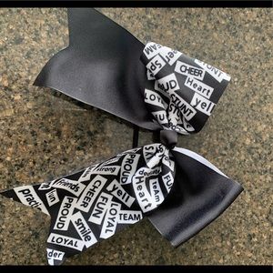 Black and white cheer bow
